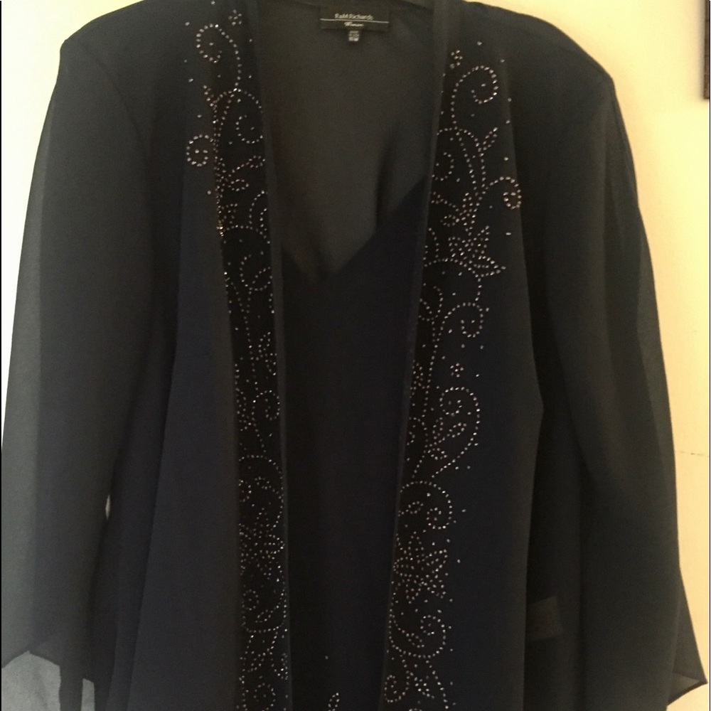 Beautiful Navy Blue Beaded Dress with jacket.